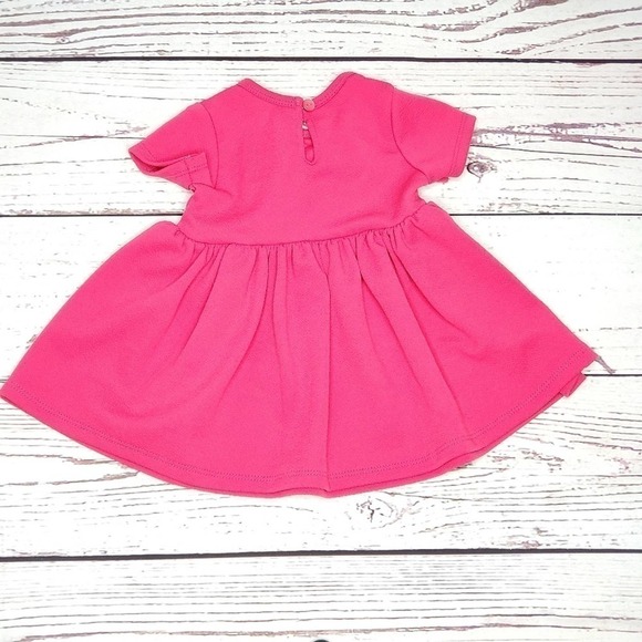 Bonnie Baby Short Sleeve Dress with Bow Pink 12 m - Picture 2 of 5